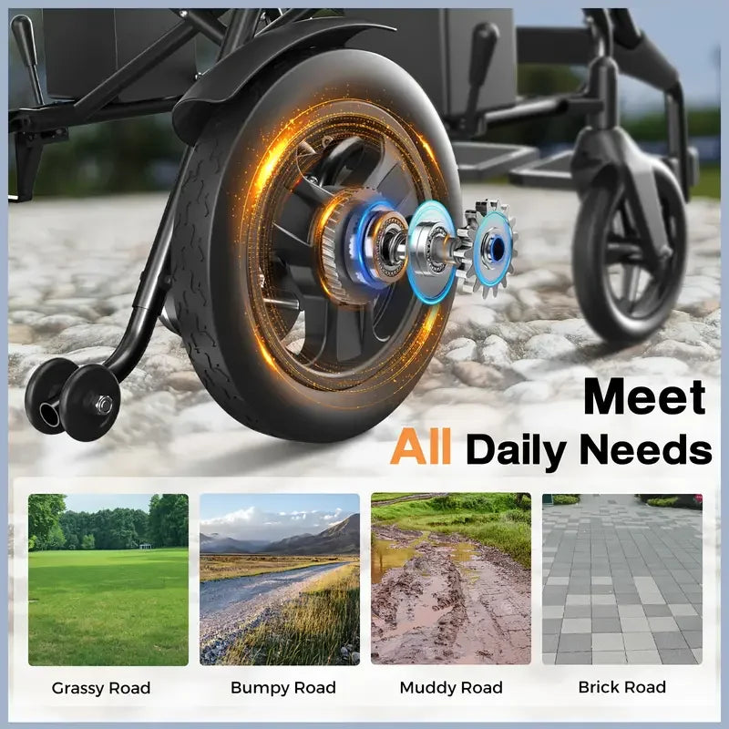 Foldable Electric Wheelchair with Joystick – Lightweight, Portable Power Chair for Adults & Seniors