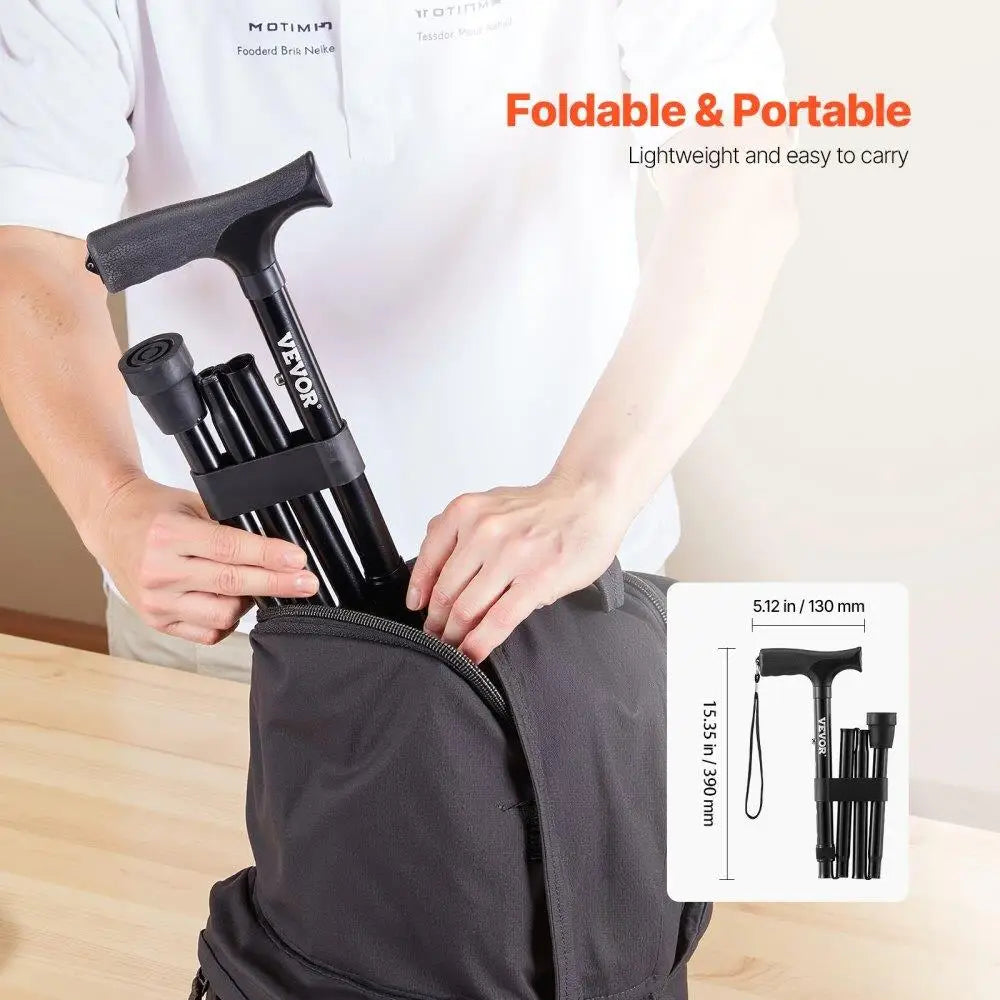 Folding Walking Cane with Wrist Strap β Lightweight, Adjustable, and Travel-Friendly