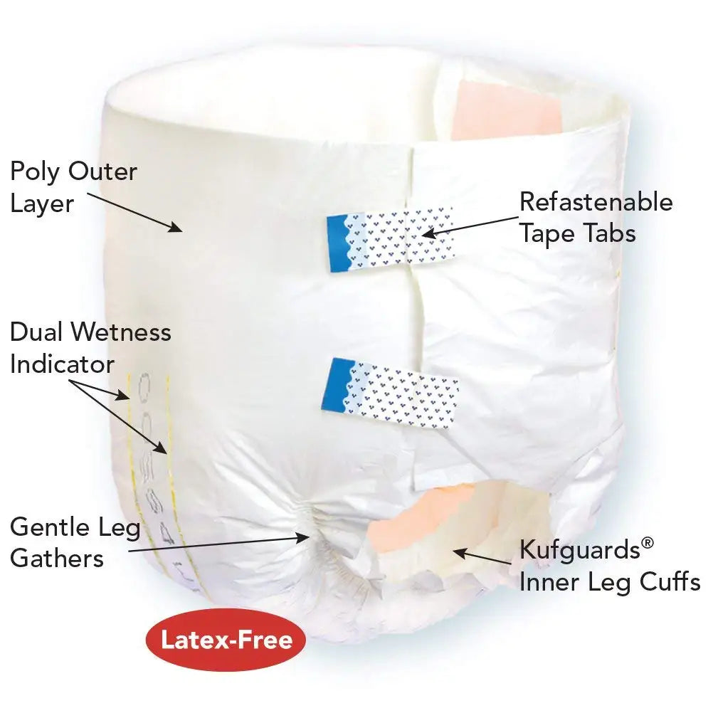 Tranquility ATN Adult Diapers β XL (60 Count), Overnight Protection with Refastenable Tabs
