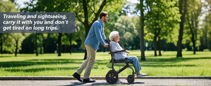Adult Lightweight Folding Manual Wheelchair – Portable, Self-Propelled, 250 lb Capacity