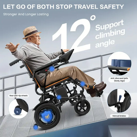 Foldable Electric Wheelchair with Joystick – Lightweight, Portable Power Chair for Adults & Seniors