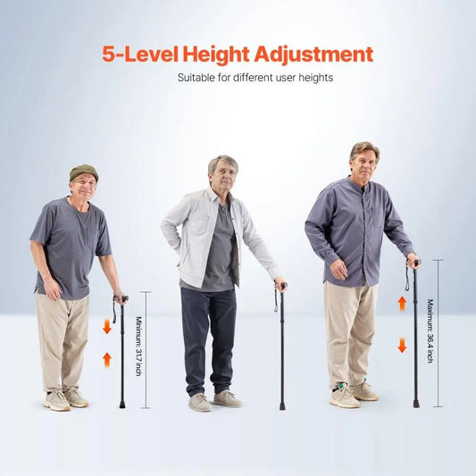 Folding Walking Cane with Wrist Strap – Lightweight, Adjustable, and Travel-Friendly