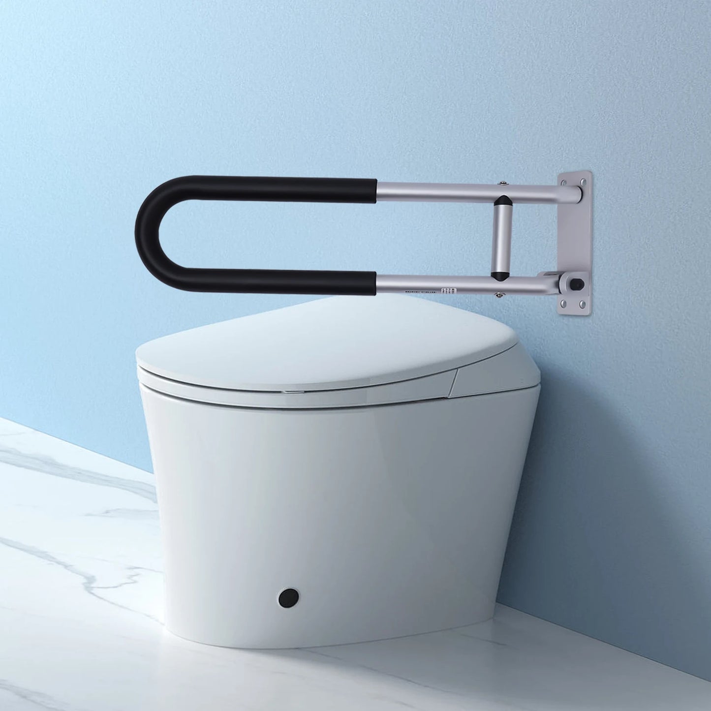 Toilet Grab Bar with Wall Mount – Non-Slip Aluminum Safety Rail for Bathroom & Toilet (Ships from U.S.)