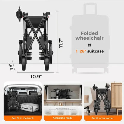 Foldable Electric Wheelchair with Joystick – Lightweight, Portable Power Chair for Adults & Seniors