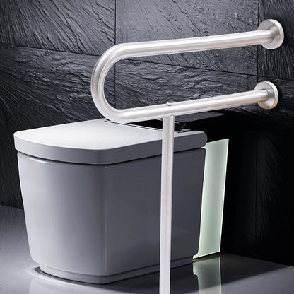 Toilet Safety Grab Bar with Floor Support – 75kg Capacity, Stainless Steel Rail (Wall Mounted, U.S. Shipping)