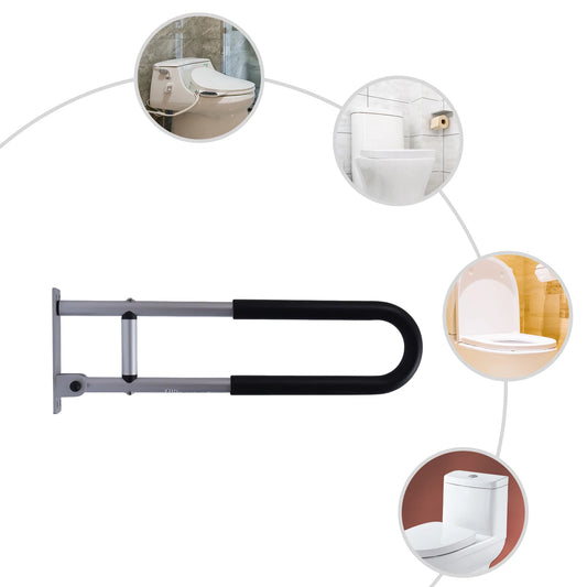 Toilet Grab Bar with Wall Mount – Non-Slip Aluminum Safety Rail for Bathroom & Toilet (Ships from U.S.)
