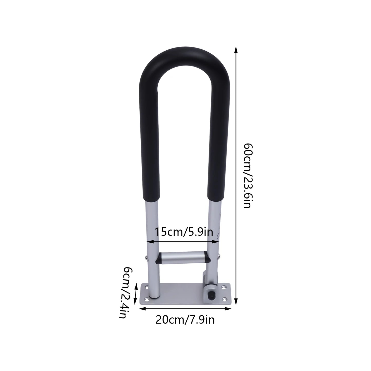 Toilet Grab Bar with Wall Mount – Non-Slip Aluminum Safety Rail for Bathroom & Toilet (Ships from U.S.)