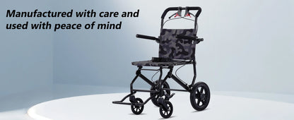 Adult Lightweight Folding Manual Wheelchair – Portable, Self-Propelled, 250 lb Capacity